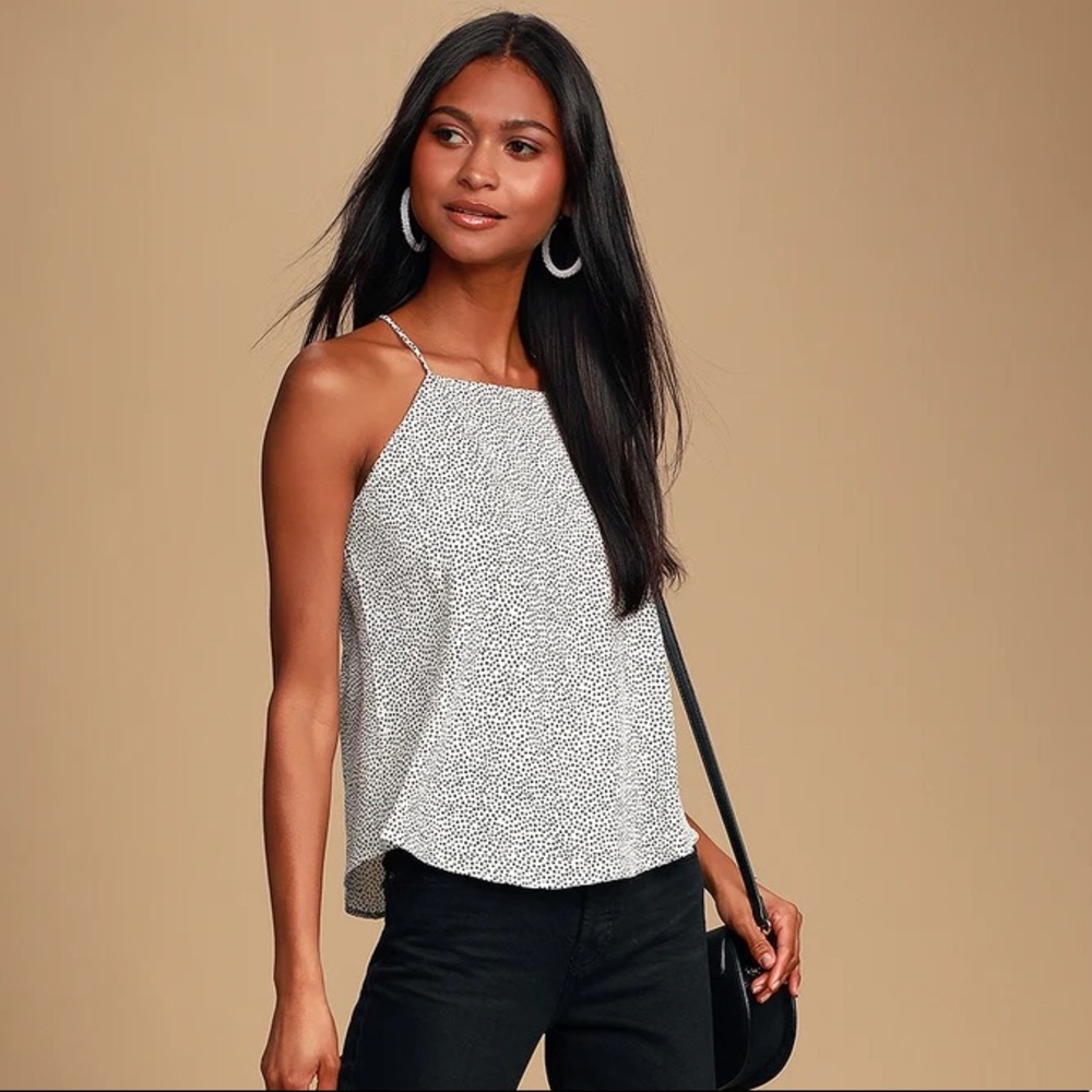 Ivory Polka Dot Tank Top